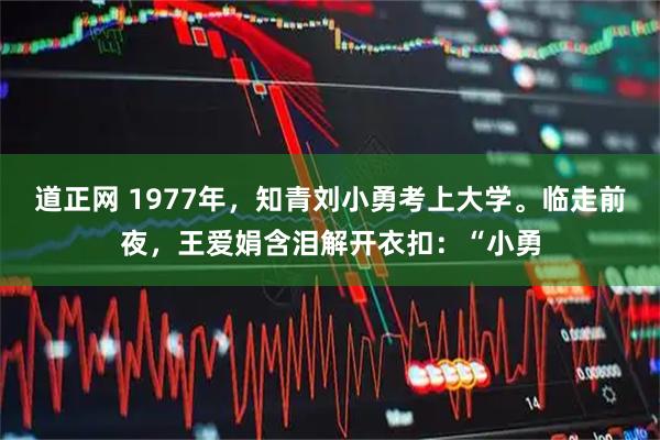 道正网 1977年，知青刘小勇考上大学。临走前夜，王爱娟含泪解开衣扣：“小勇